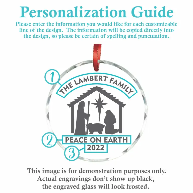 Manger | Personalized Crystal Ornament